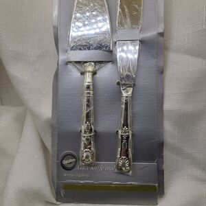Silver Cake Knife and Server Set